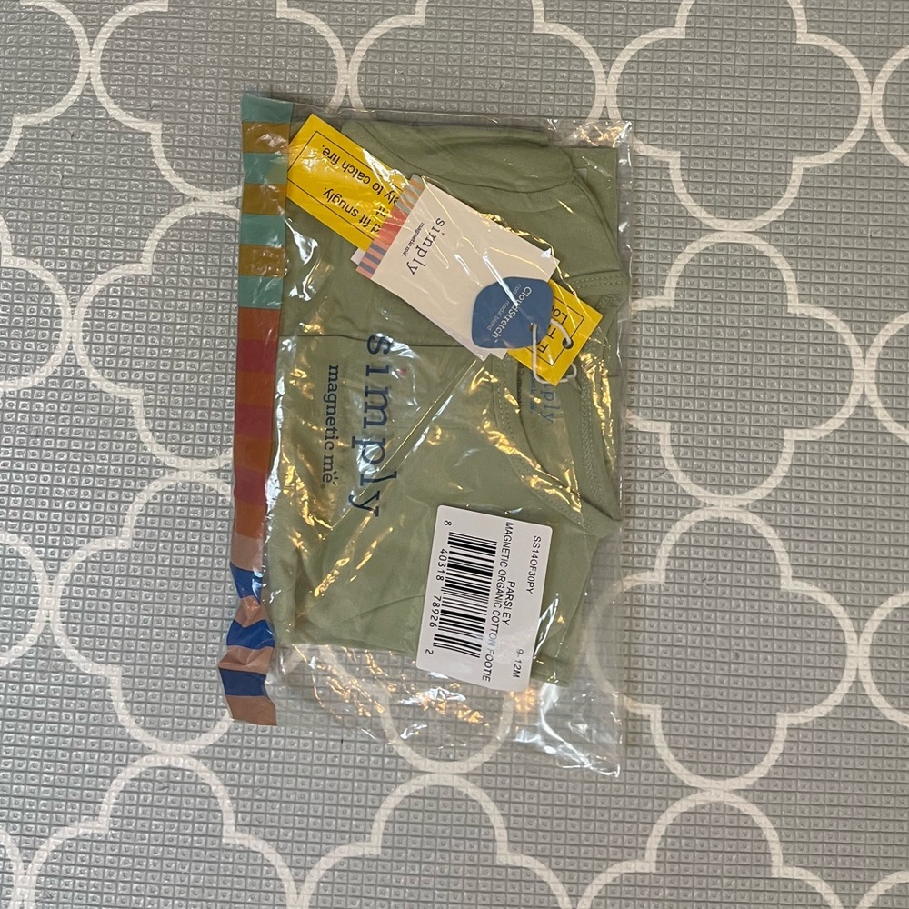 Simply Magnetic Me Parsley Green Baby One Piece Footie